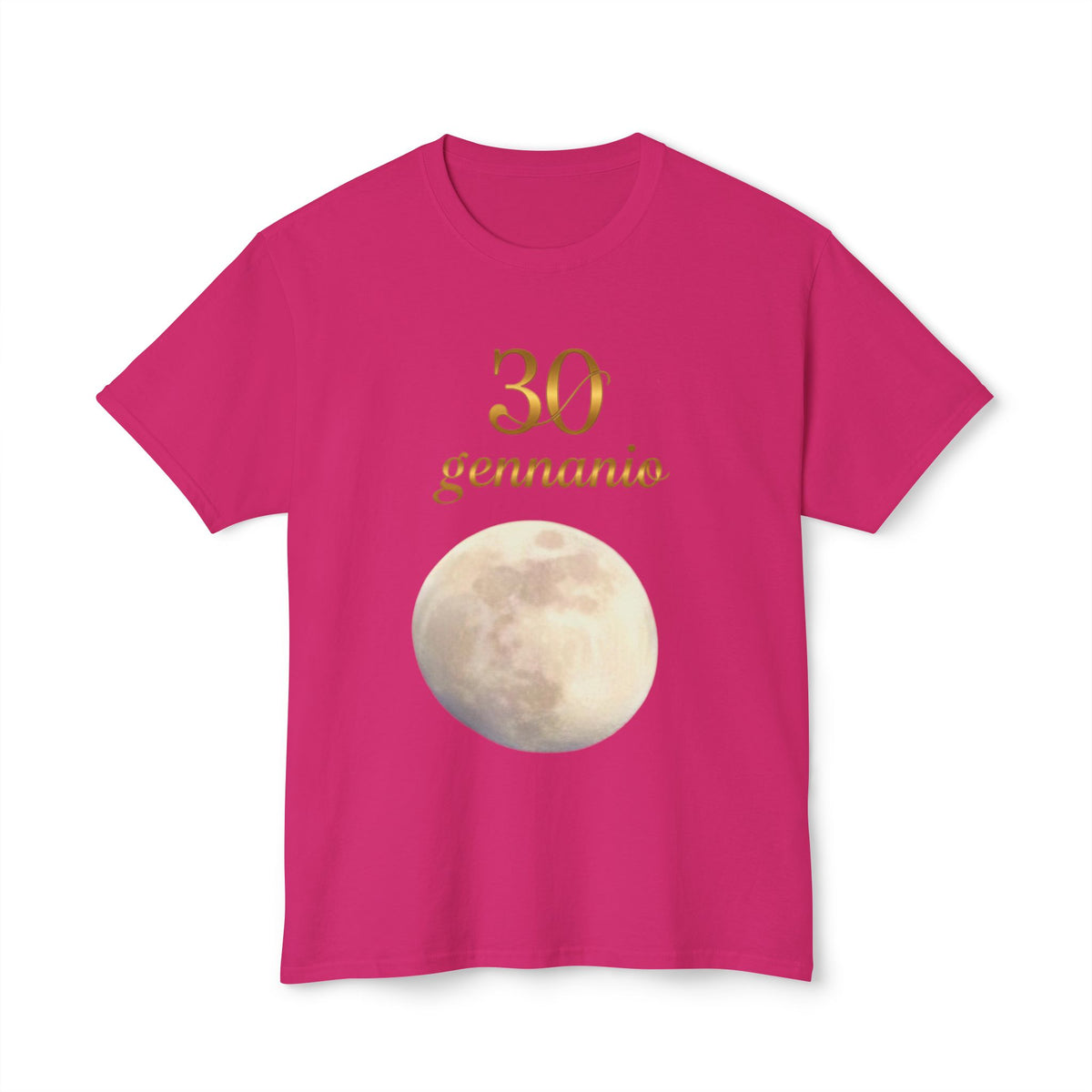T-Shirt — "30 Gennaio" Moon Graphic Birthday Tee