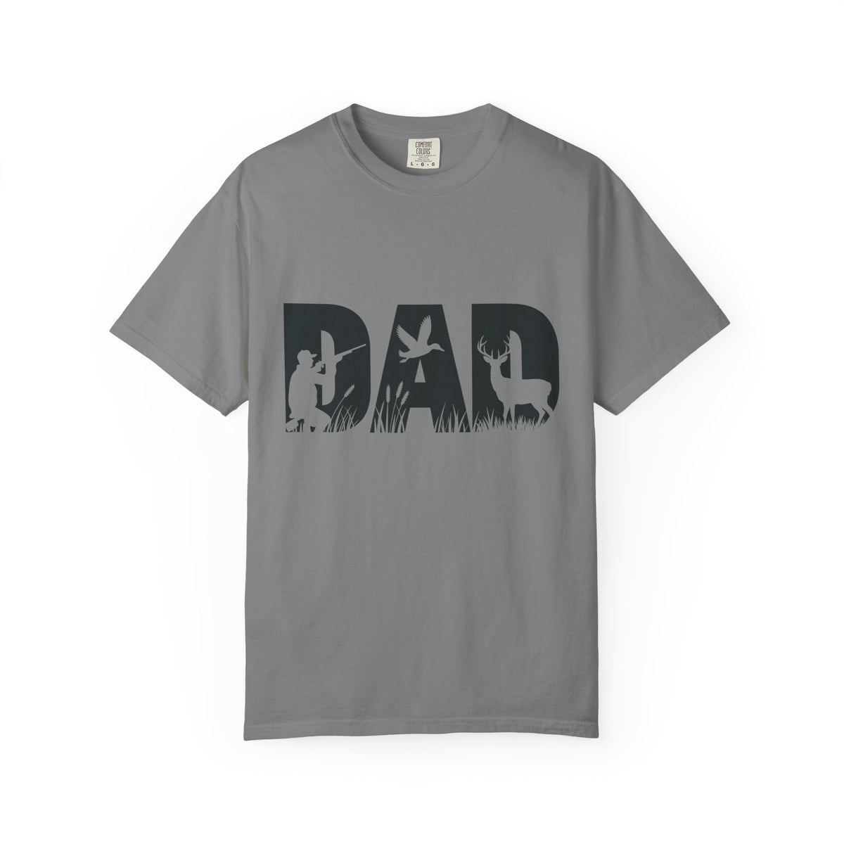 Dad Silhouette Nature T-Shirt — 'DAD' Deer & Camper Outdoor Graphic Tee