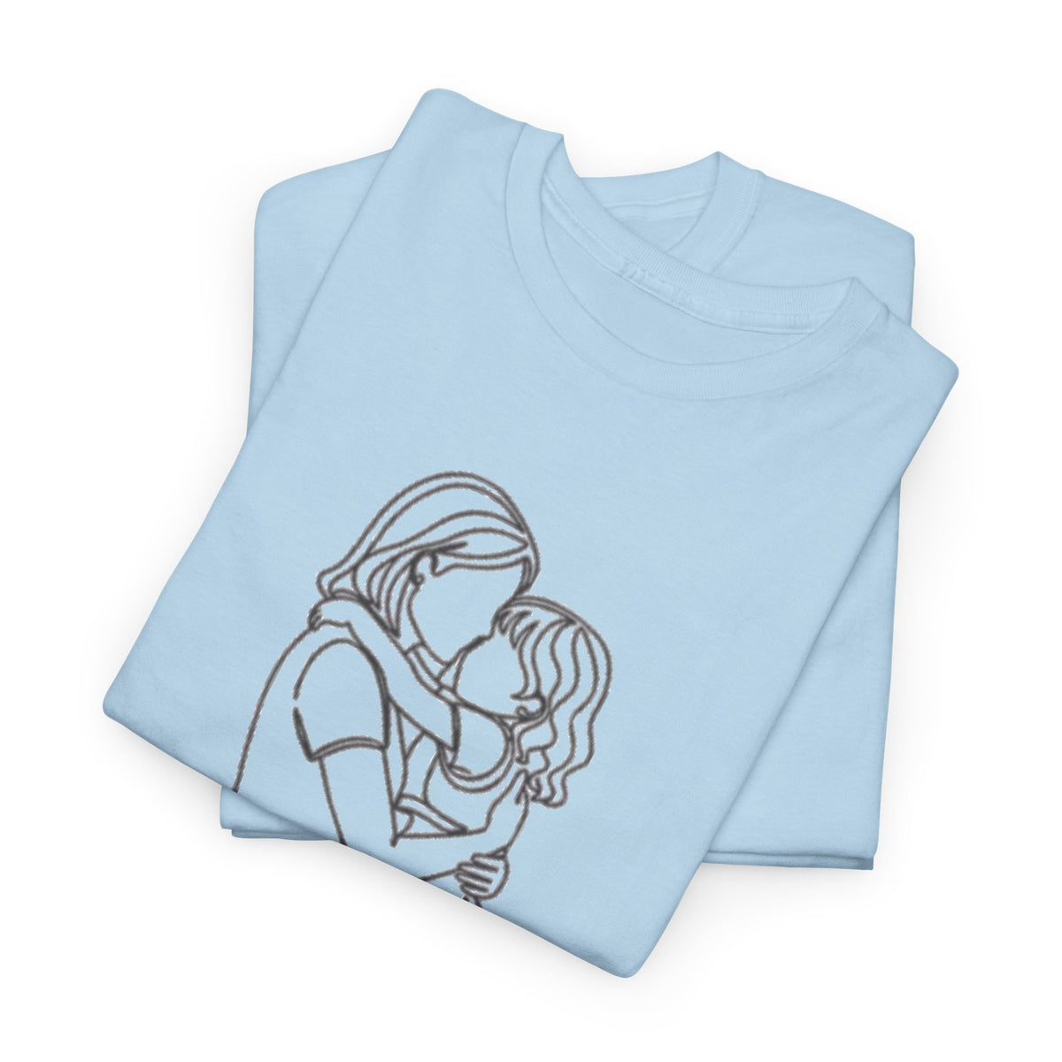 Mother and Daughter Line Art Tee — Minimalist Family Love Shirt