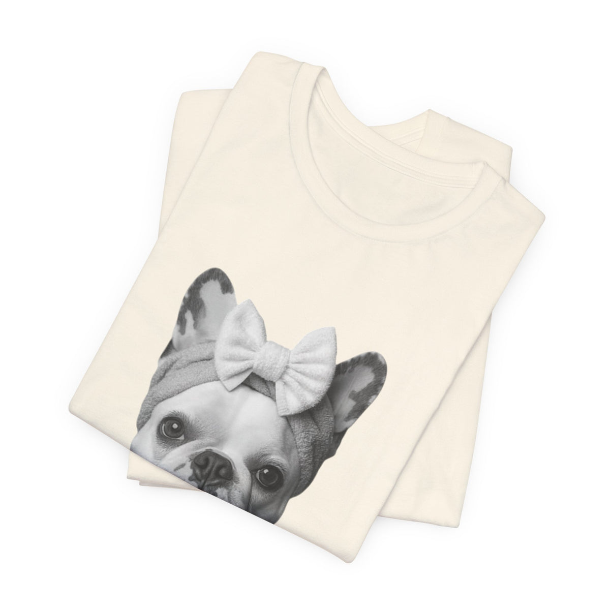 French Bulldog Portrait Tee — Cute Bow Dog Graphic T-Shirt