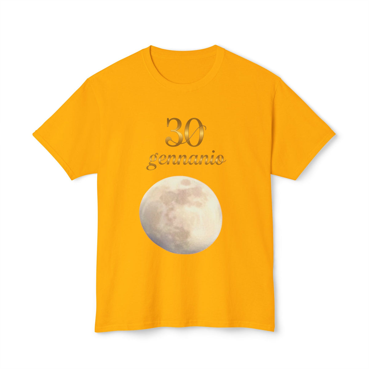 T-Shirt — "30 Gennaio" Moon Graphic Birthday Tee