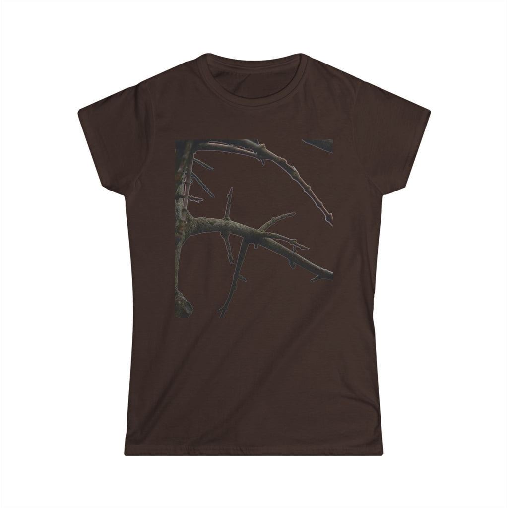 Women's Tee — Minimal Black Thorn Branch Graphic