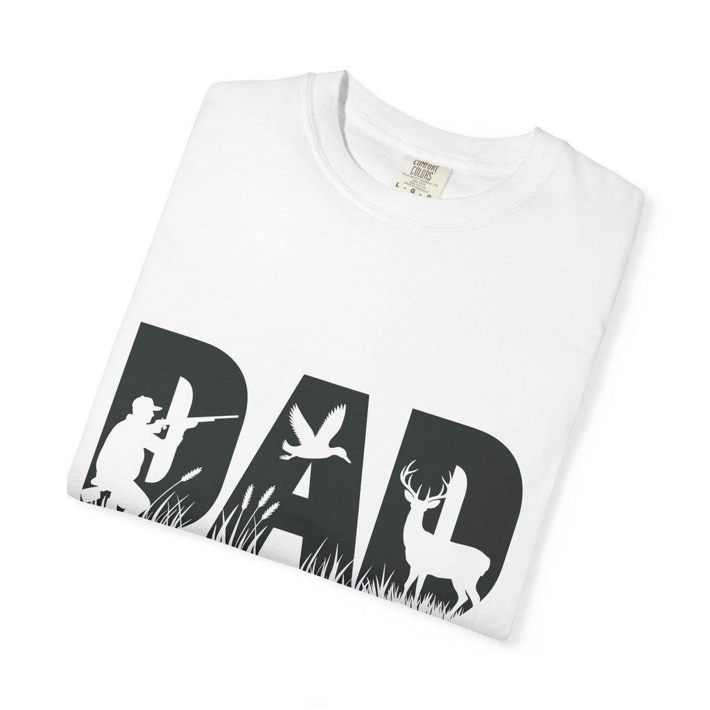 Dad Silhouette Nature T-Shirt — 'DAD' Deer & Camper Outdoor Graphic Tee