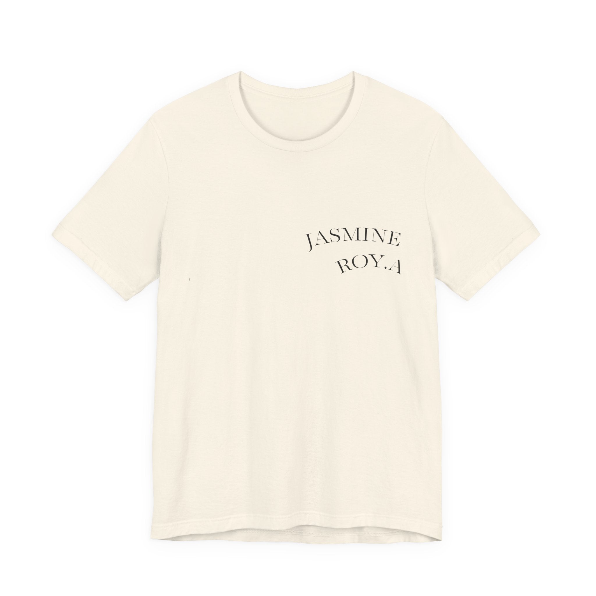 Unisex minimal tee in cream - casual lifestyle photo
