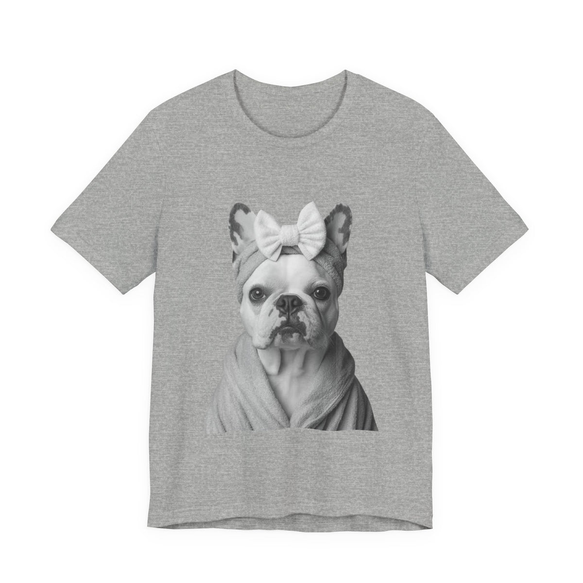 French Bulldog Portrait Tee — Cute Bow Dog Graphic T-Shirt