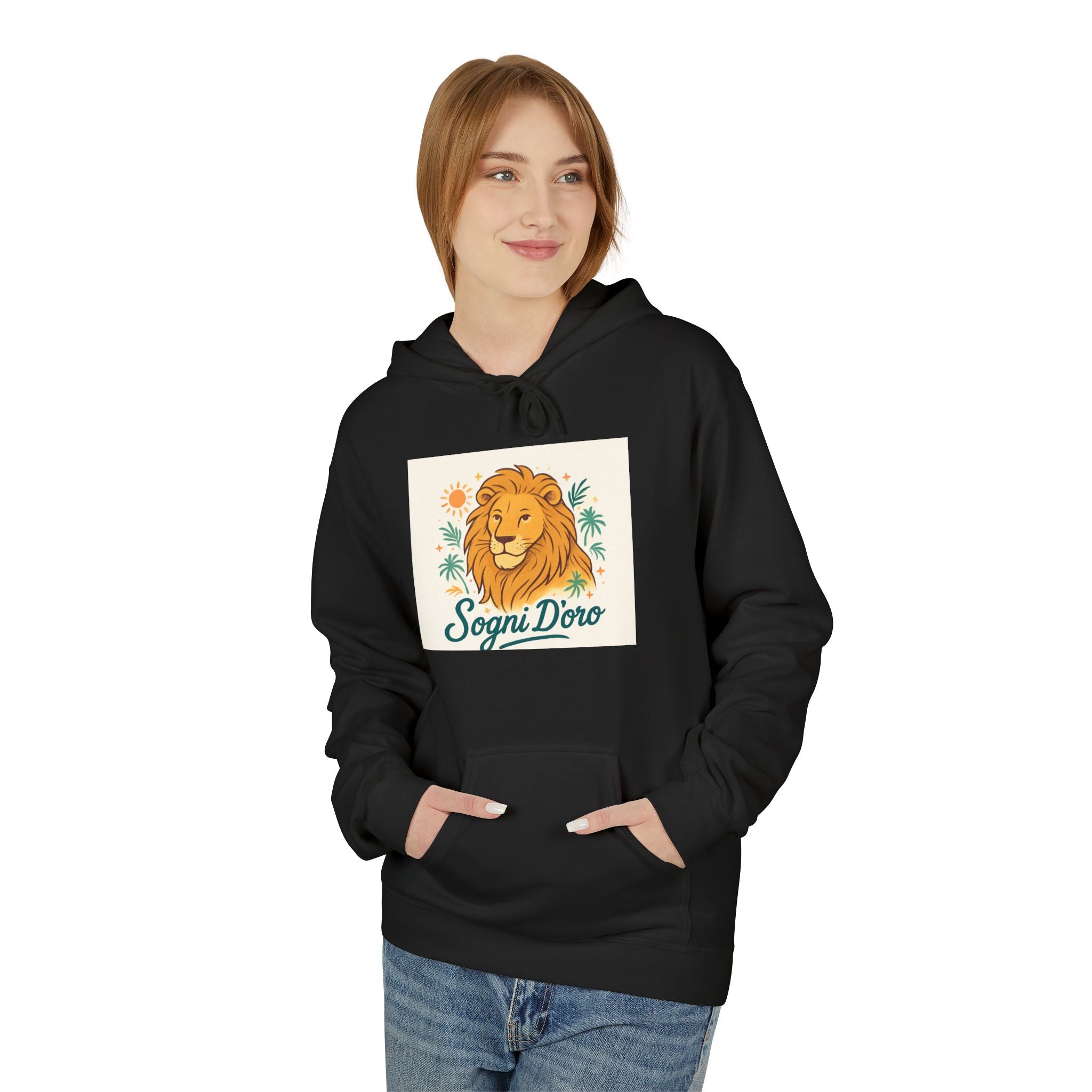 Retro Lion Fleece Hoodie