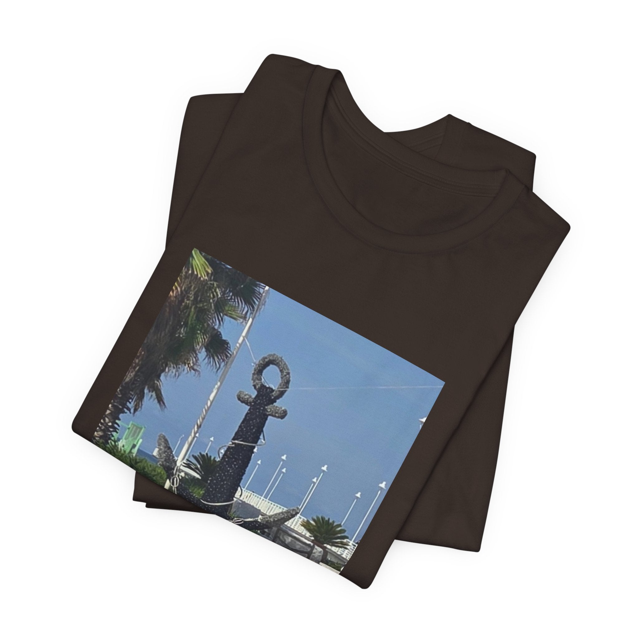 Anchor Statue Photo Tee — Coastal Nautical T-Shirt