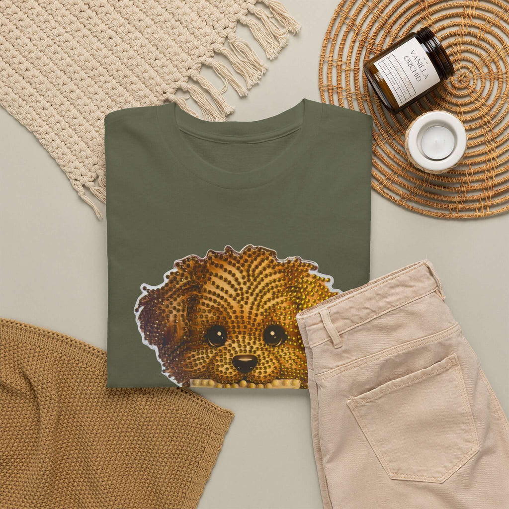 Puppy Love T‑Shirt — Cute Brown Puppy Holding Heart Tee (I Love You)