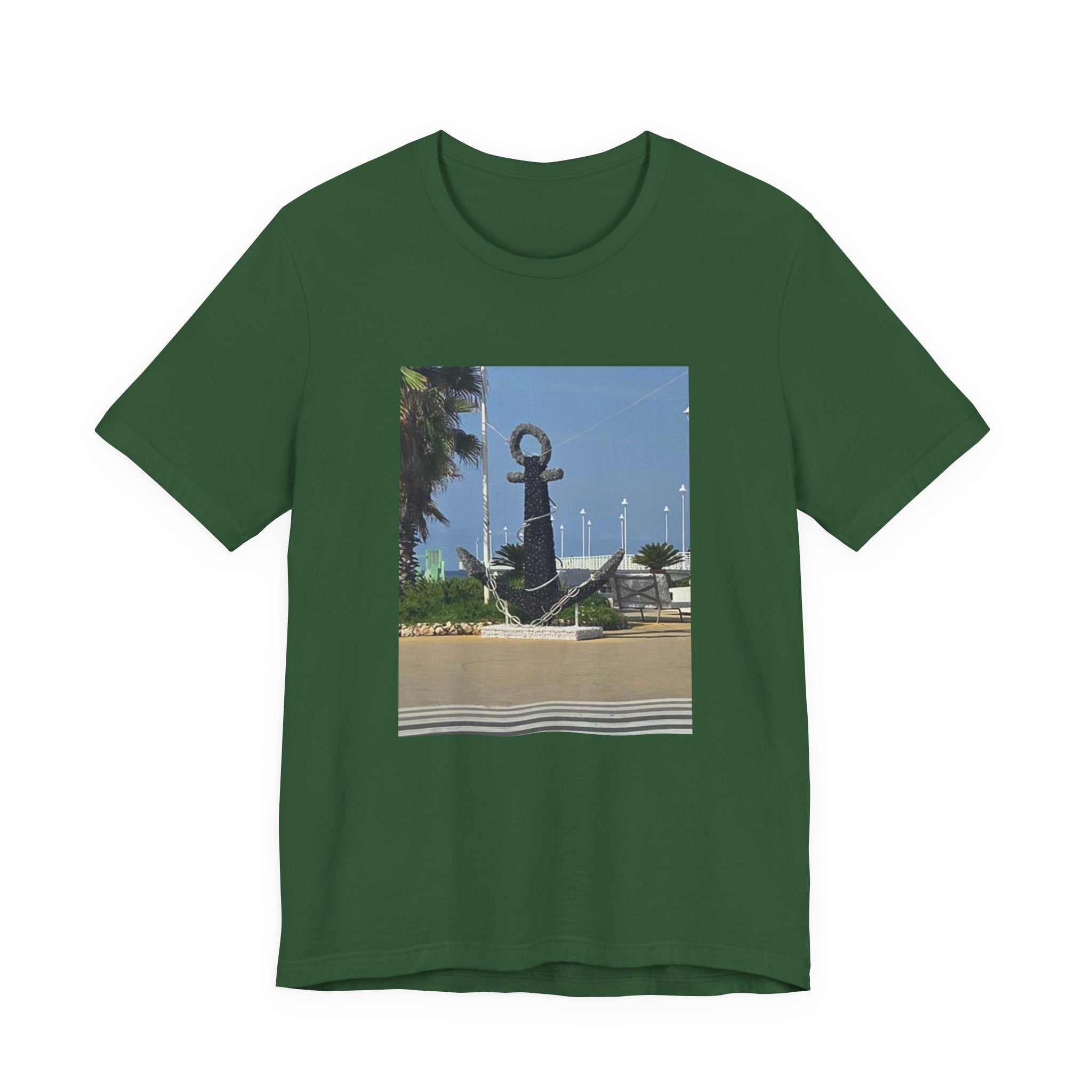 Anchor Statue Photo Tee — Coastal Nautical T-Shirt