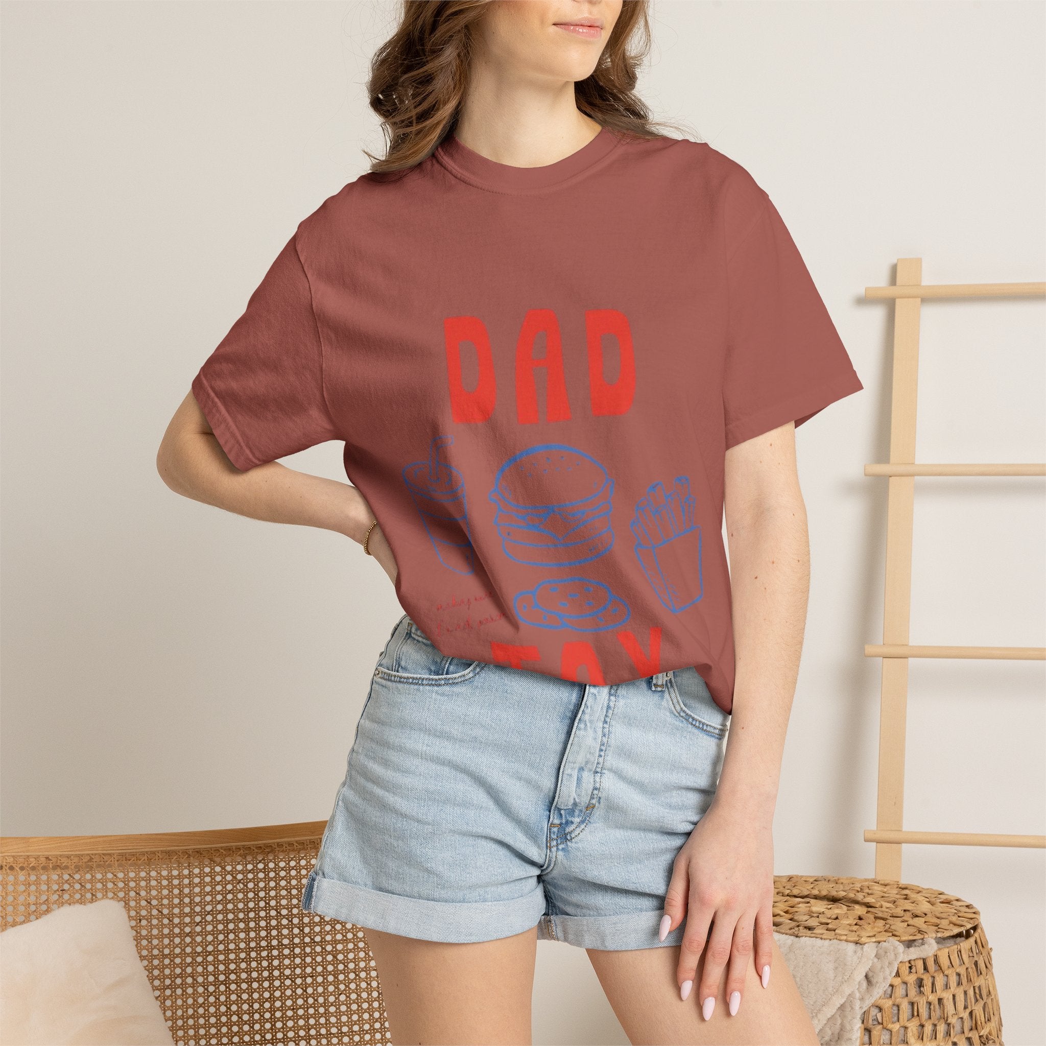 Dad Tax T-Shirt — Funny Father’s Day Tee with Burger, Fries & Drink Graphic