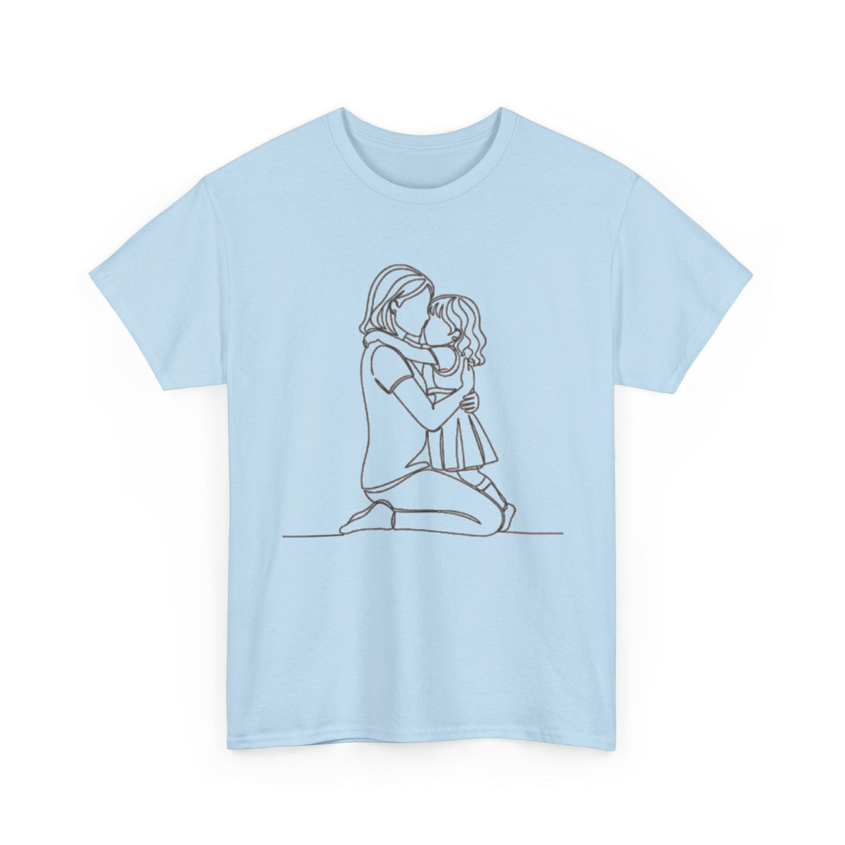 Mother and Daughter Line Art Tee — Minimalist Family Love Shirt