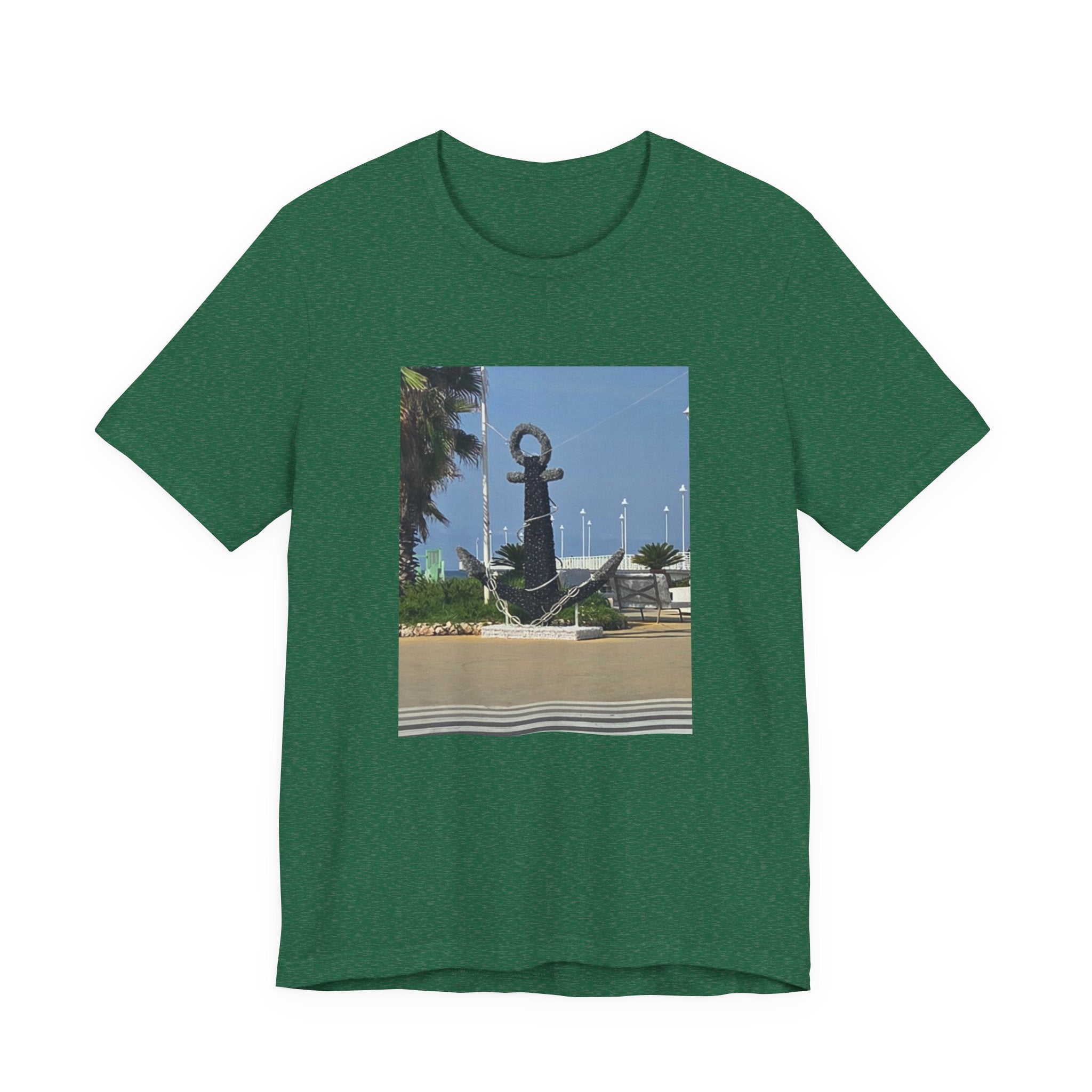 Anchor Statue Photo Tee — Coastal Nautical T-Shirt