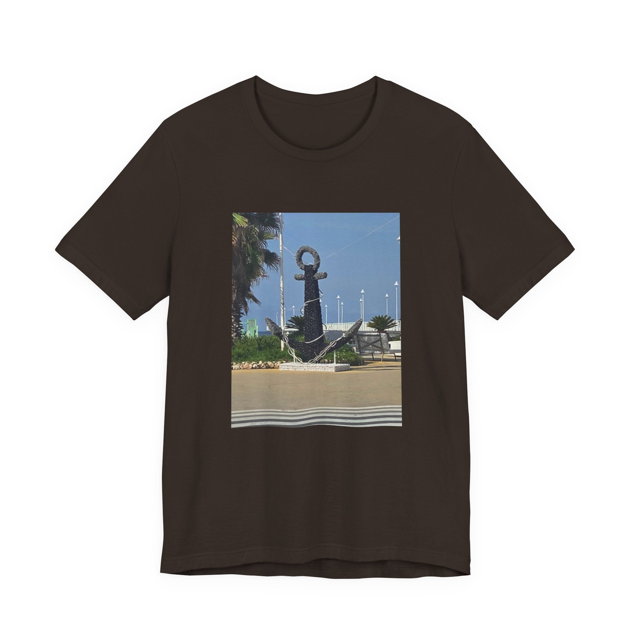 Anchor Statue Photo Tee — Coastal Nautical T-Shirt