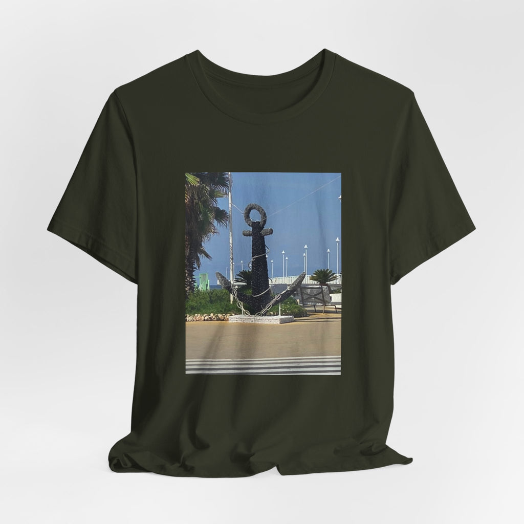 Anchor Statue Photo Tee — Coastal Nautical T-Shirt