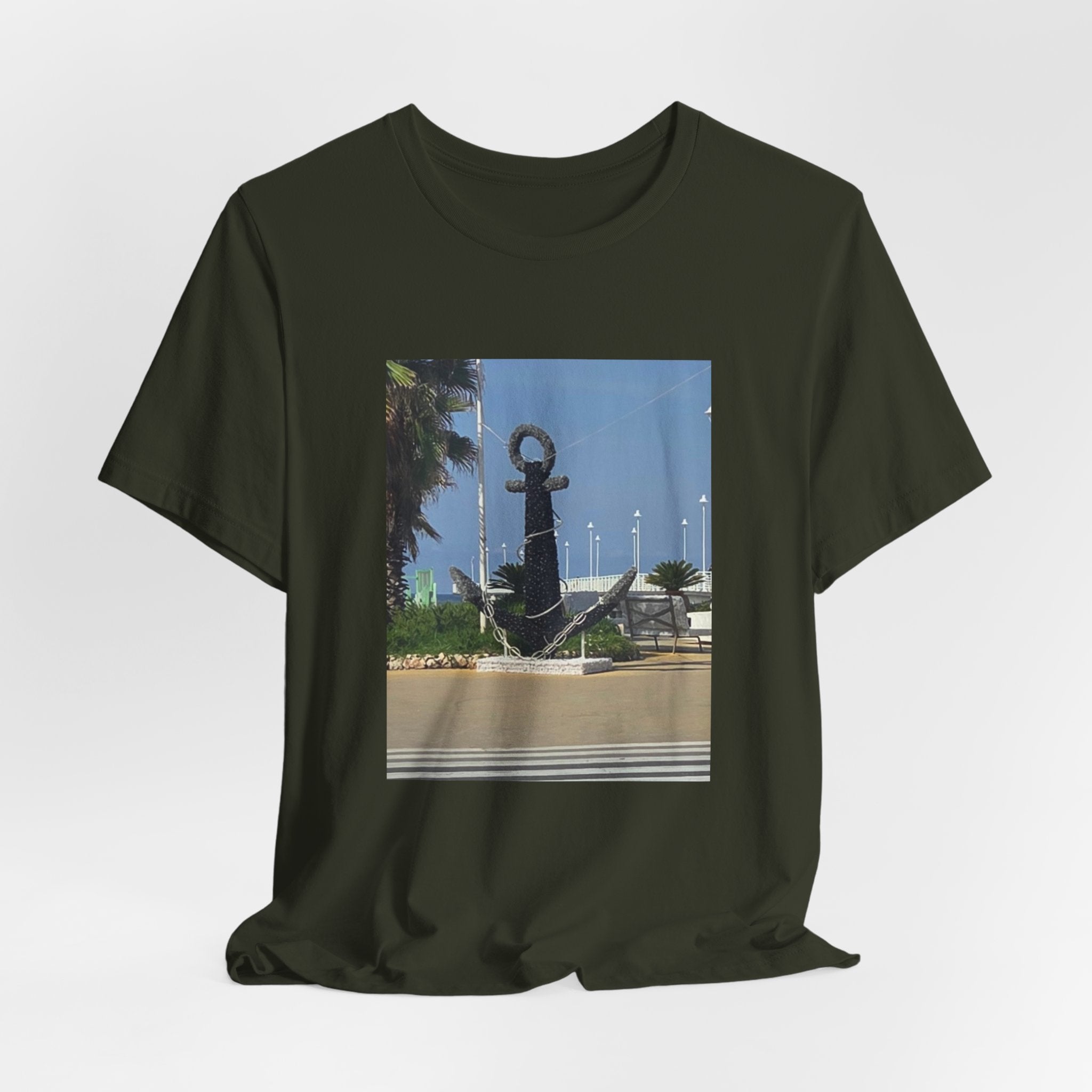 Anchor Statue Photo Tee — Coastal Nautical T-Shirt