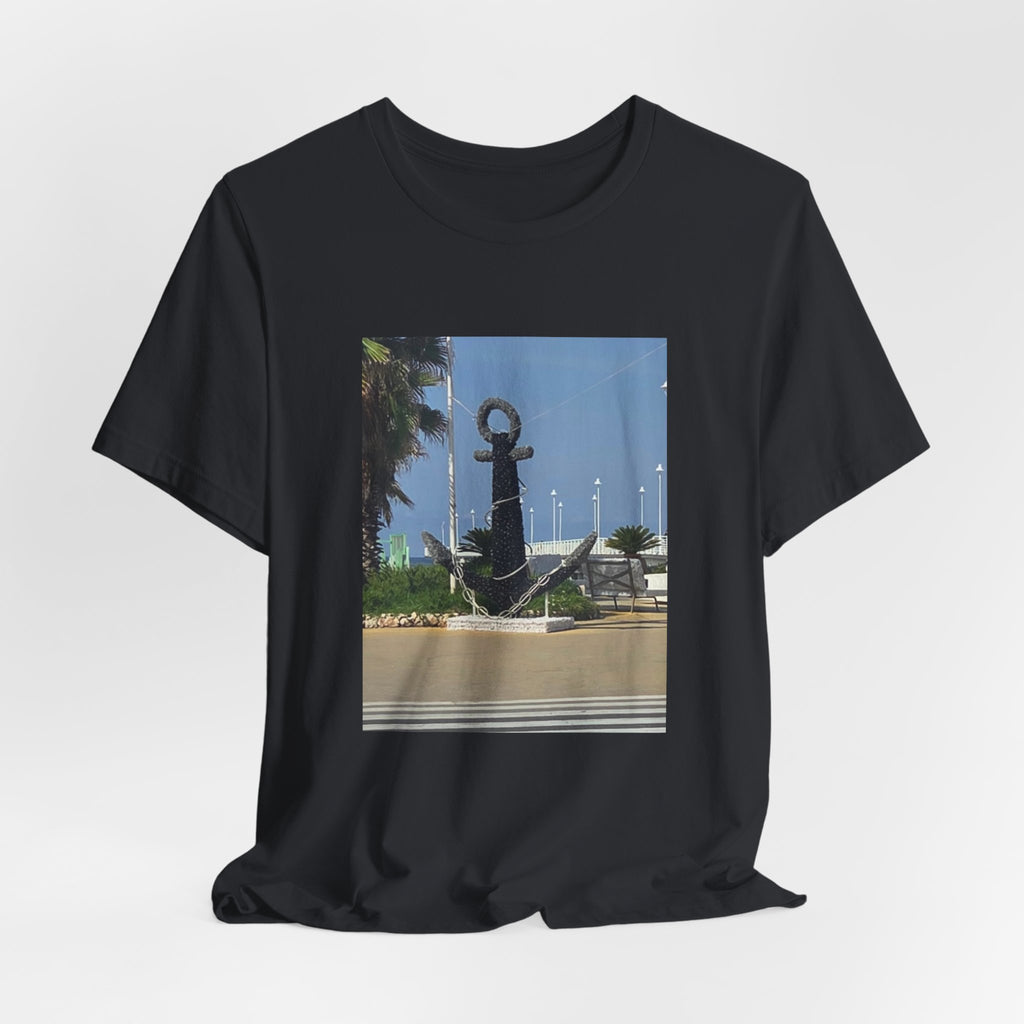 Anchor Statue Photo Tee — Coastal Nautical T-Shirt