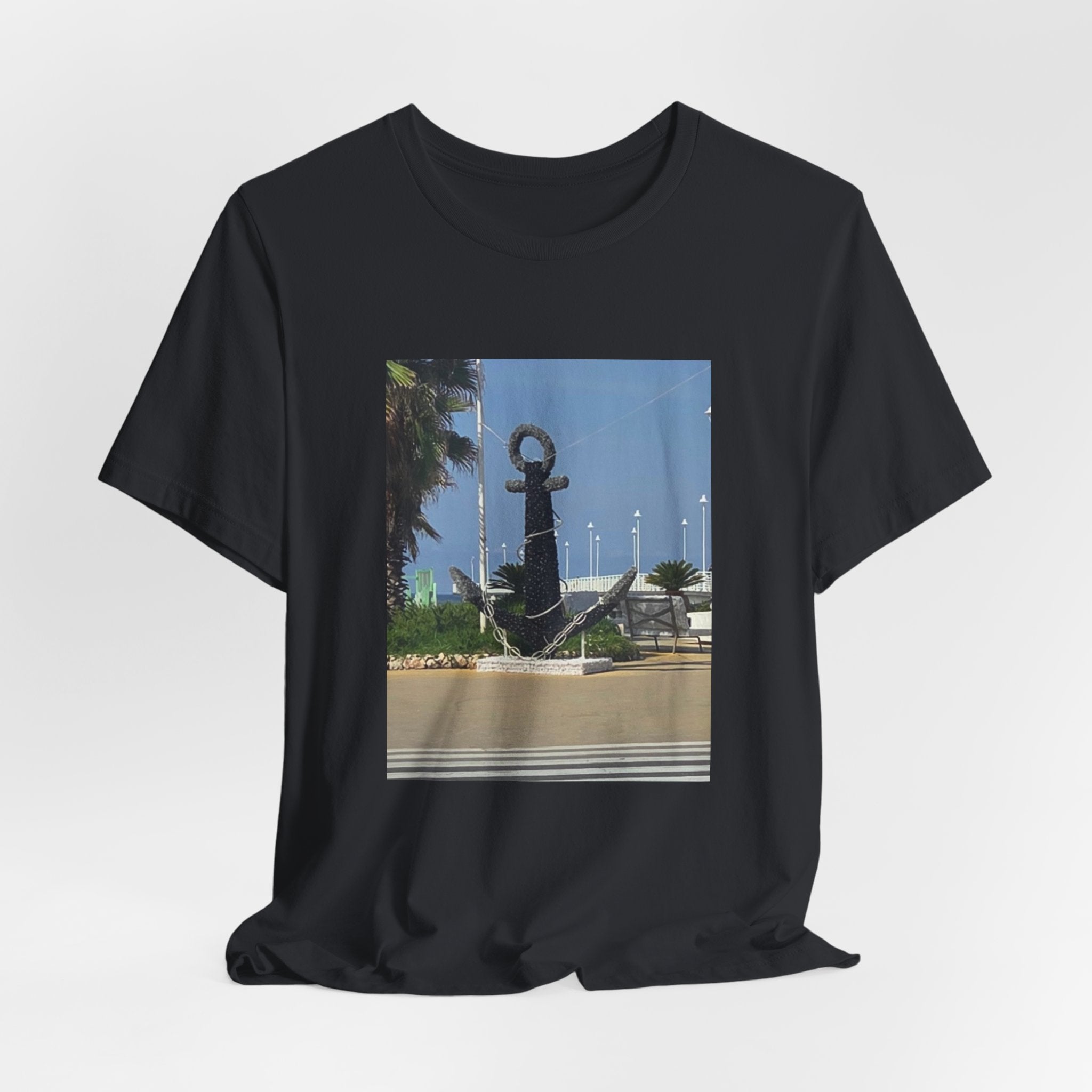 Anchor Statue Photo Tee — Coastal Nautical T-Shirt
