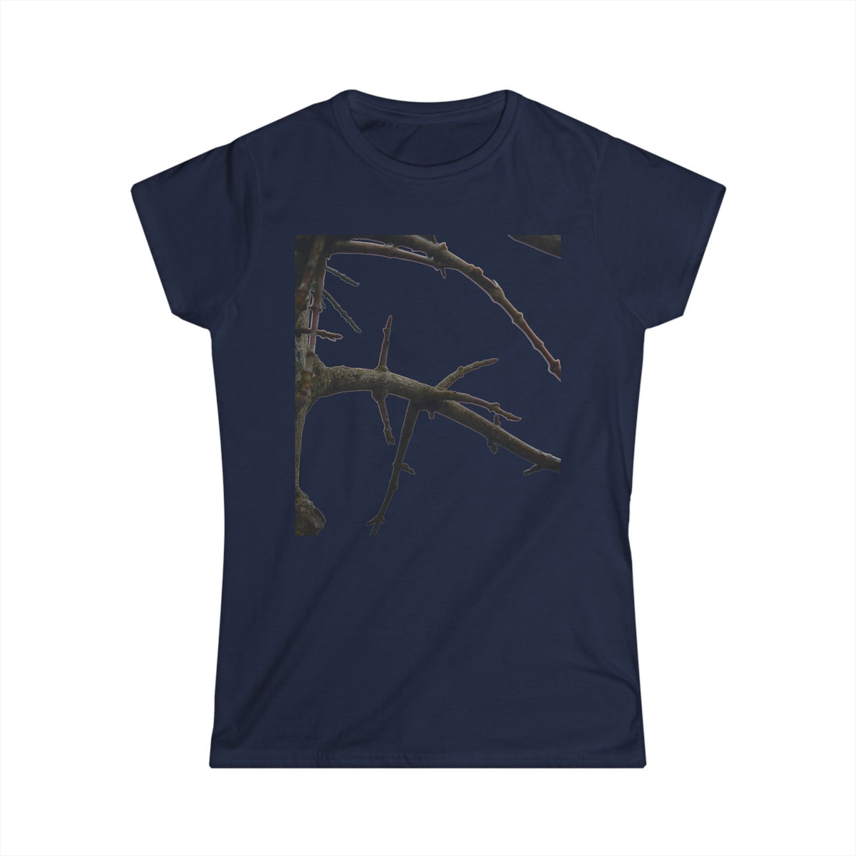Women's Tee — Minimal Black Thorn Branch Graphic