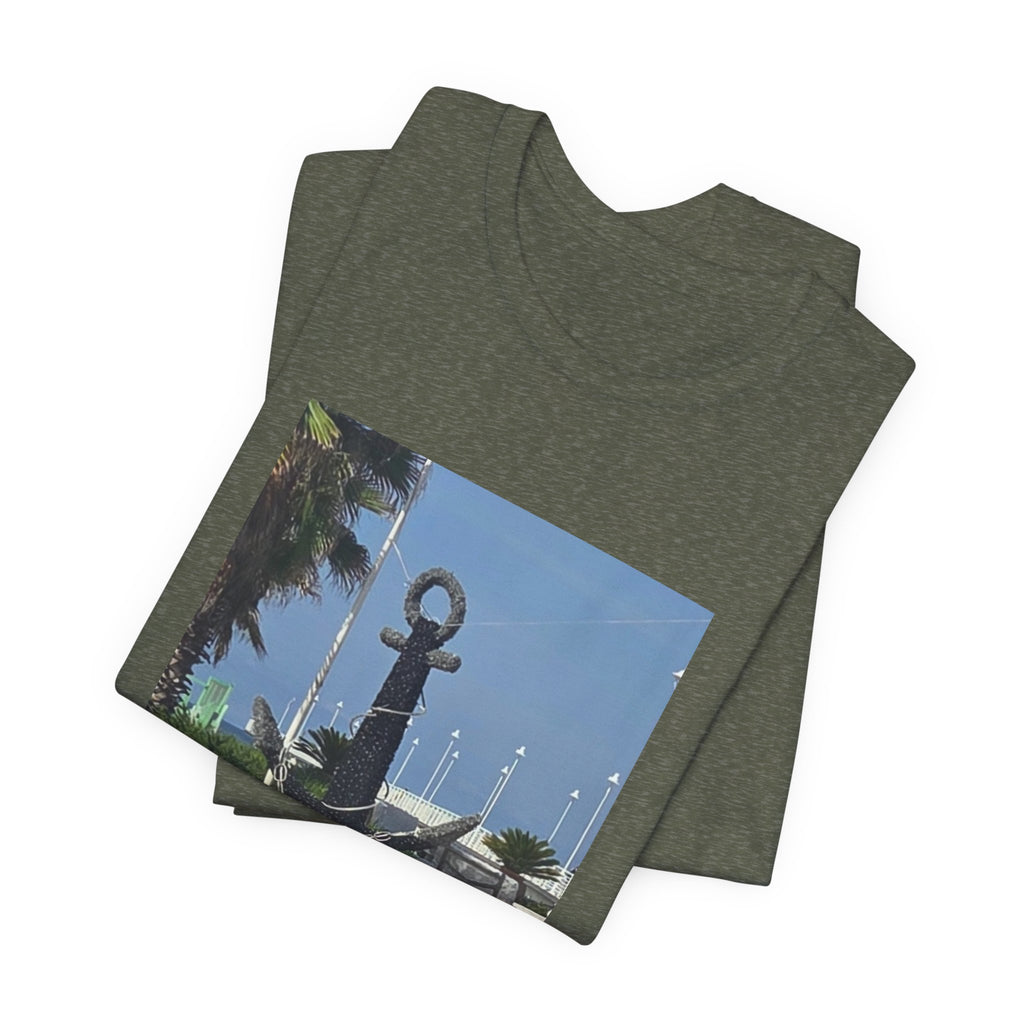 Anchor Statue Photo Tee — Coastal Nautical T-Shirt