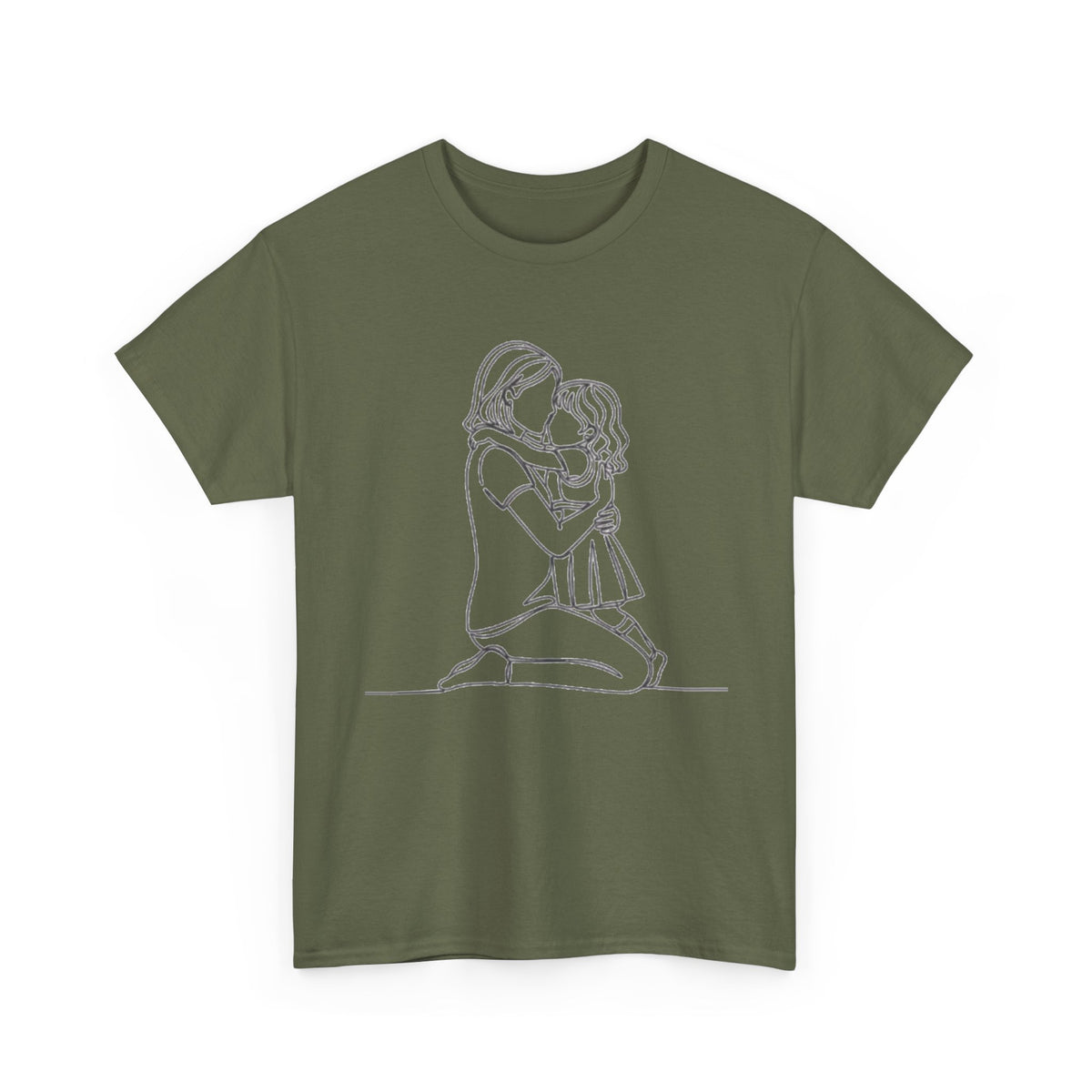 Mother and Daughter Line Art Tee — Minimalist Family Love Shirt