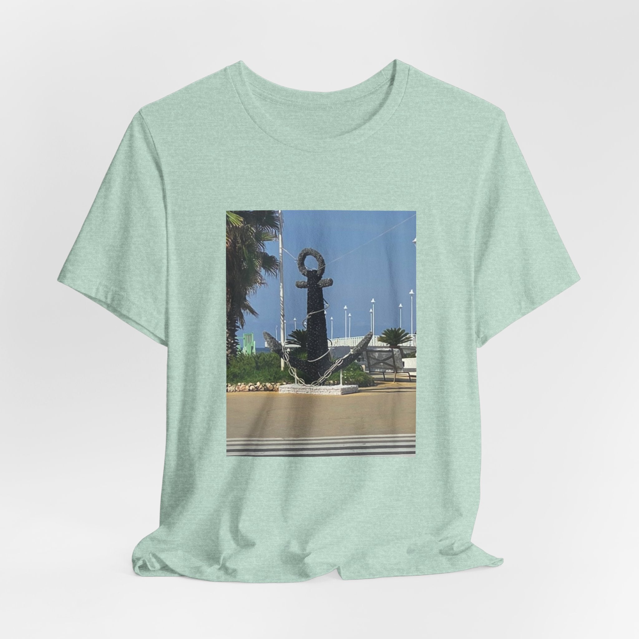 Anchor Statue Photo Tee — Coastal Nautical T-Shirt