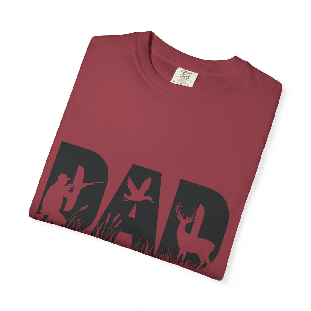 Dad Silhouette Nature T-Shirt — 'DAD' Deer & Camper Outdoor Graphic Tee