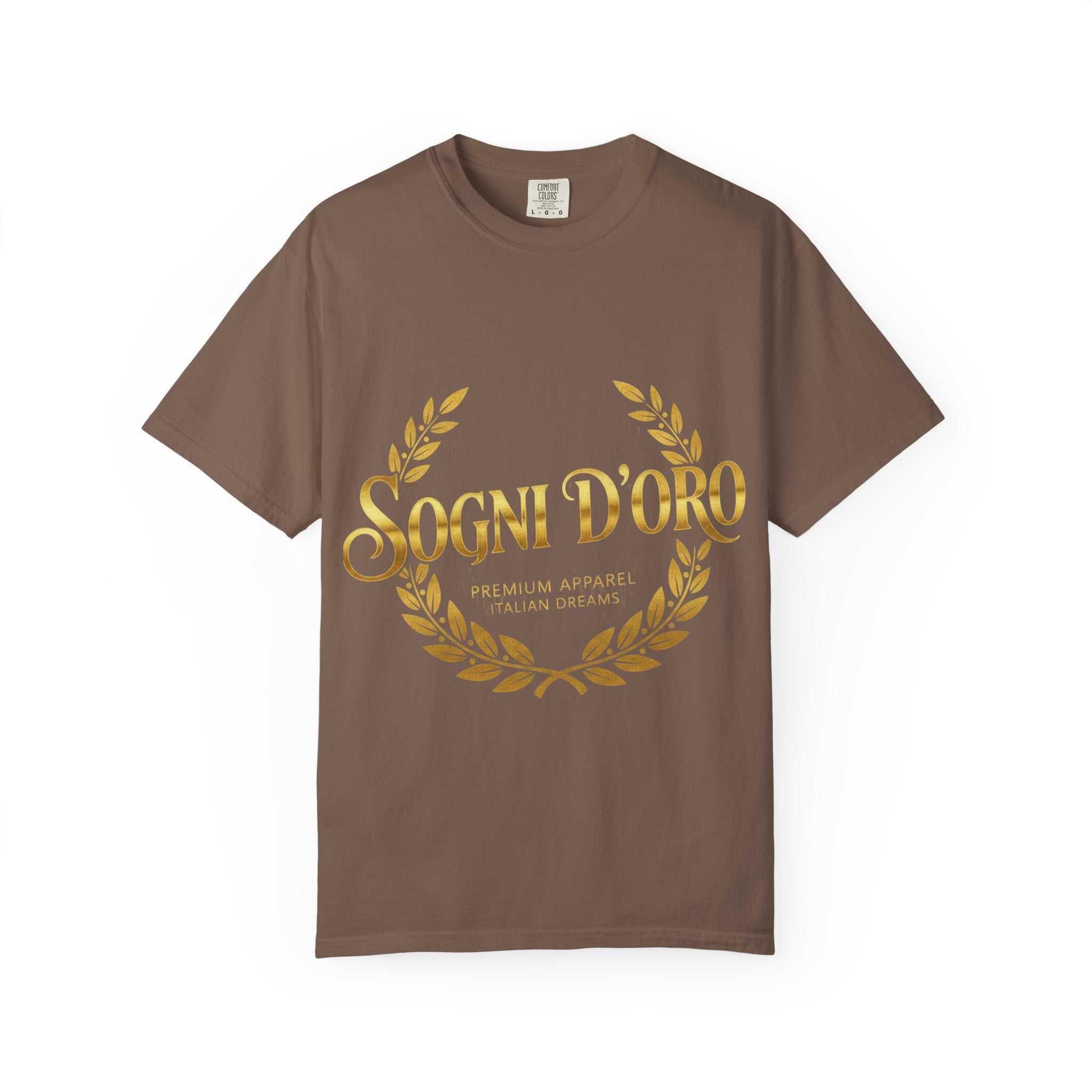 Sogni D'Oro T-Shirt — Italian 'Sogni D'Oro' Gold Laurel Graphic Tee