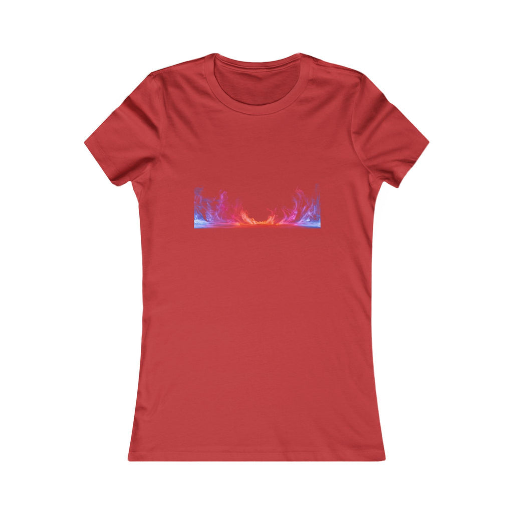 Women's Sunset Forest Tee — Pastel Mountain & Trees Graphic Shirt