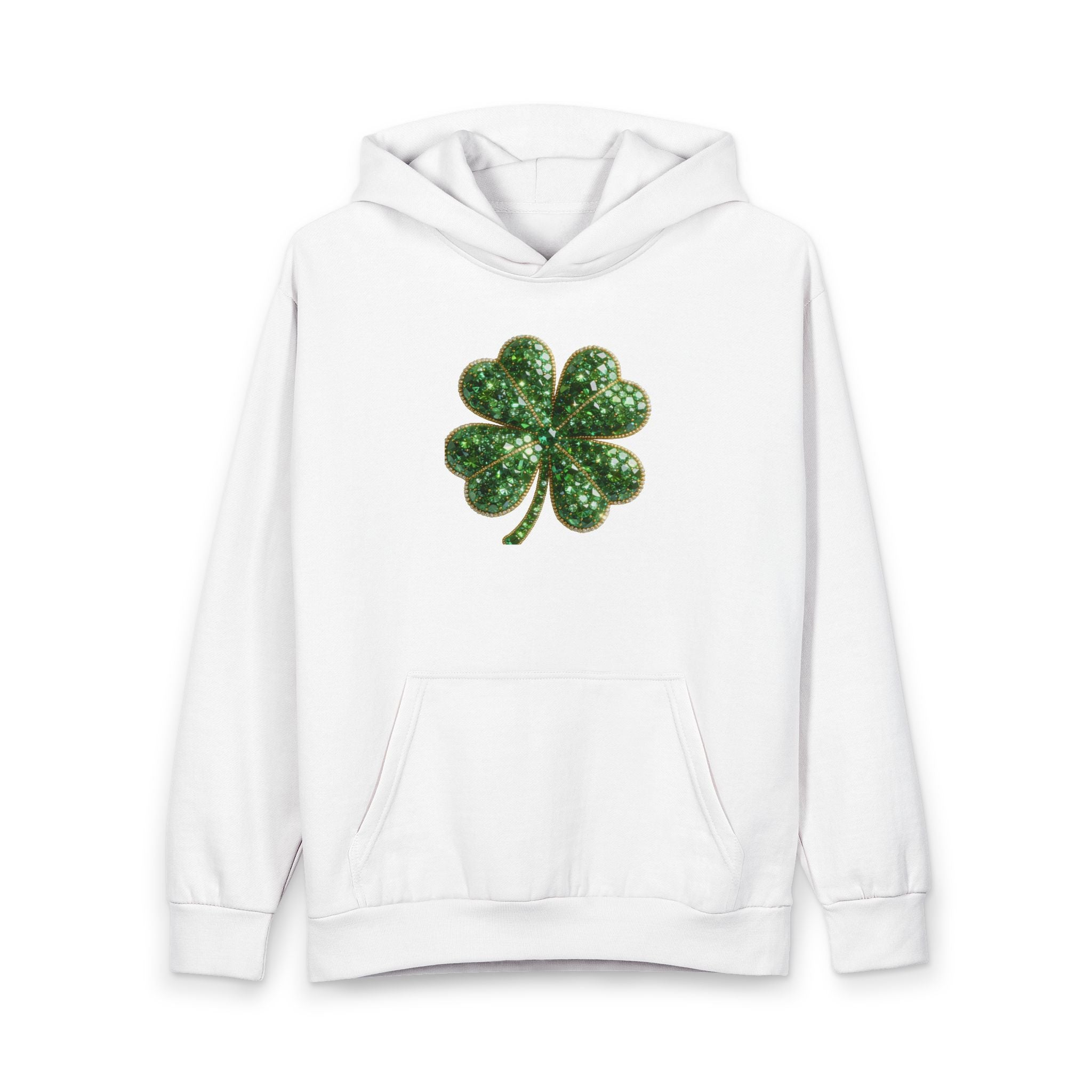 Fireworks Photo Hoodie with small chest print, large back festival night sky graphic, oversized fit and kangaroo pocket