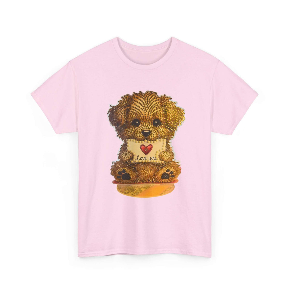 Puppy Love T‑Shirt — Cute Brown Puppy Holding Heart Tee (I Love You)