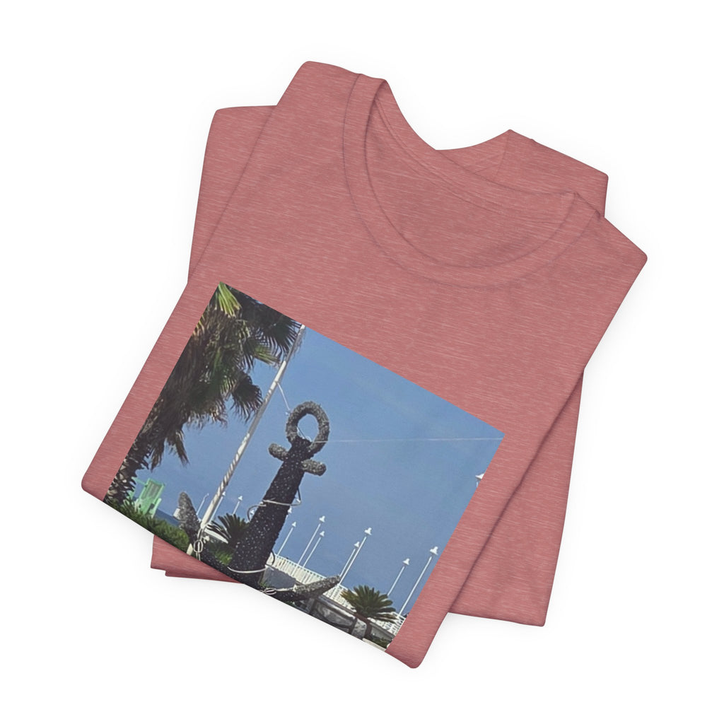 Anchor Statue Photo Tee — Coastal Nautical T-Shirt