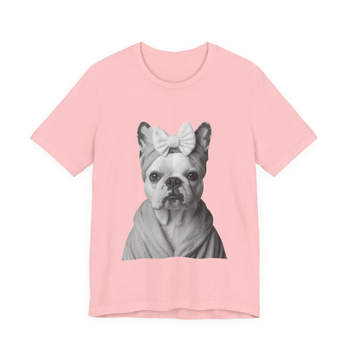 French Bulldog Portrait Tee — Cute Bow Dog Graphic T-Shirt