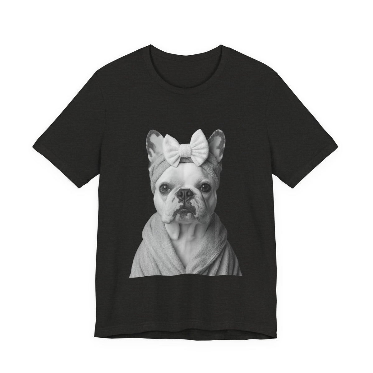 French Bulldog Portrait Tee — Cute Bow Dog Graphic T-Shirt