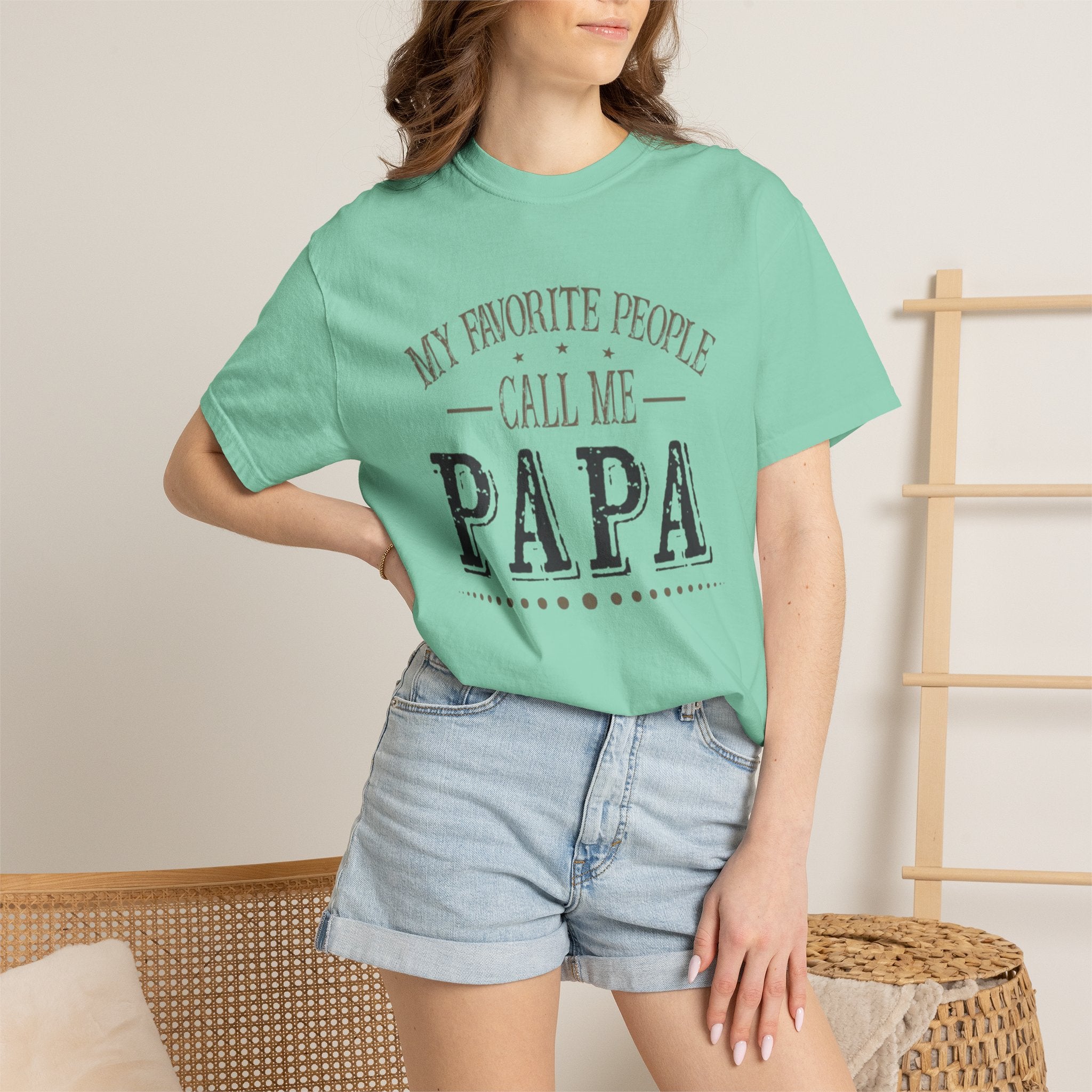 Papa T-Shirt – “My Favorite People Call Me Papa” Vintage Dad Tee