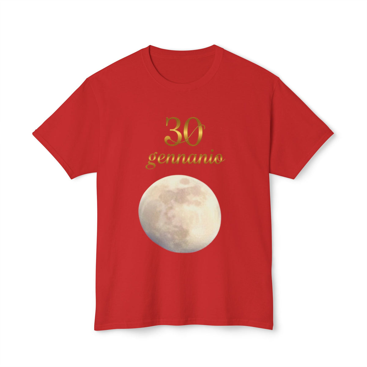 T-Shirt — "30 Gennaio" Moon Graphic Birthday Tee
