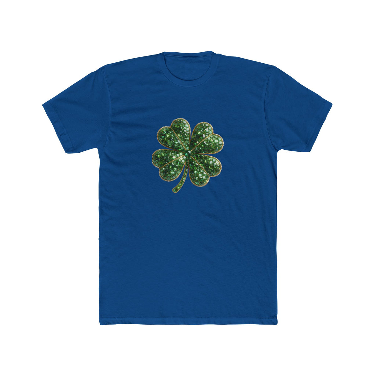 St. Patrick's Day Green Glitter Four-Leaf Clover T-Shirt