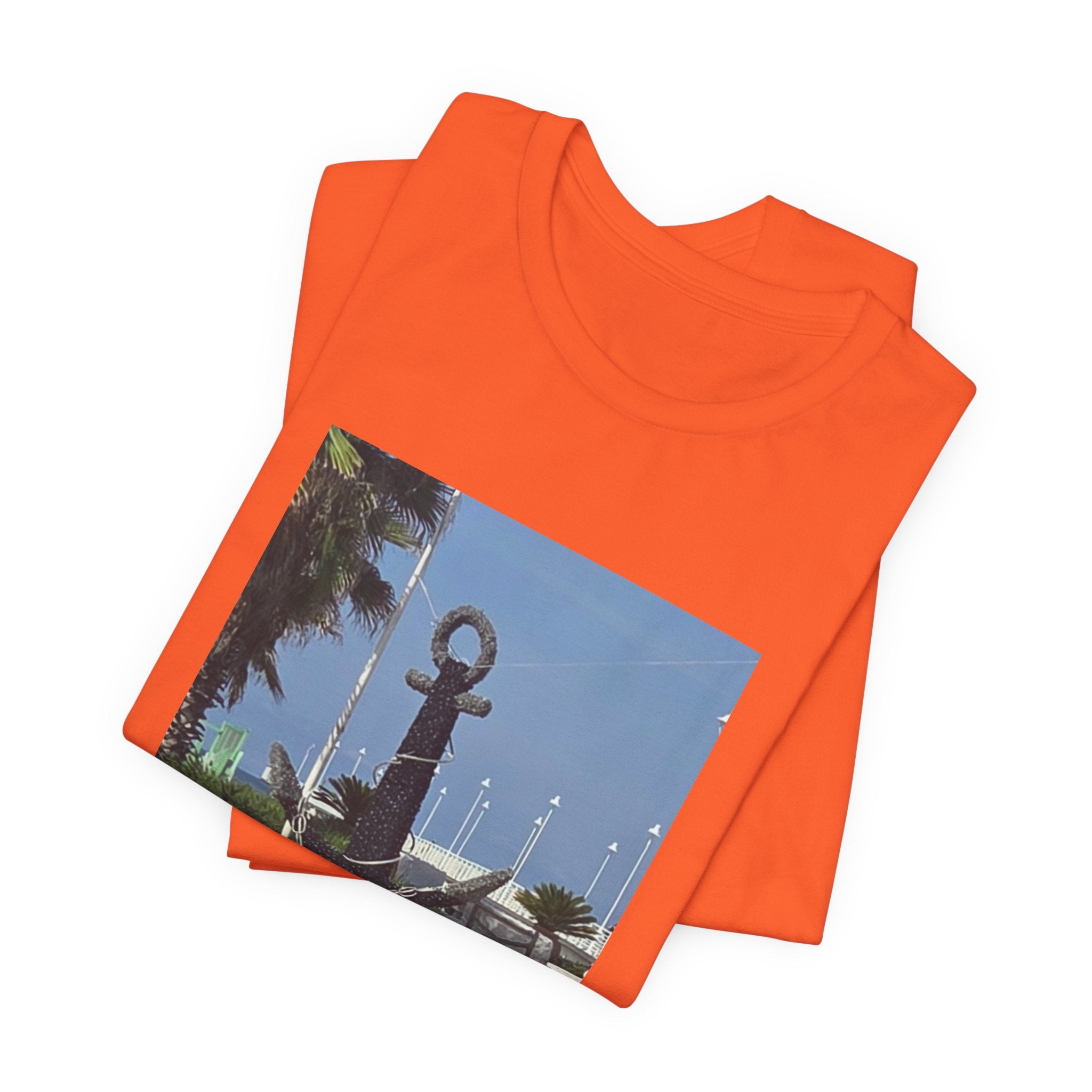 Anchor Statue Photo Tee — Coastal Nautical T-Shirt