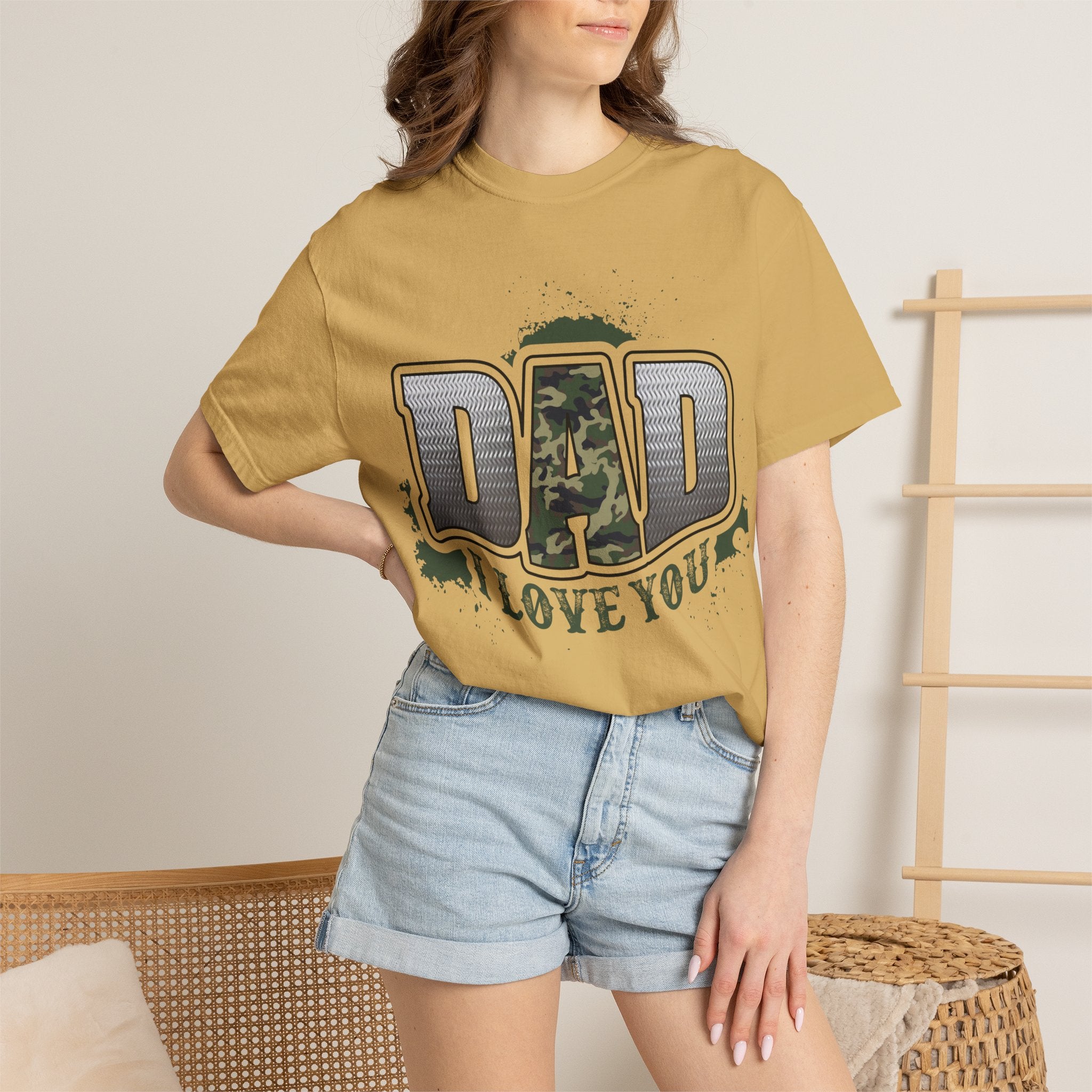 Dad I Love You Camo Graphic T-Shirt