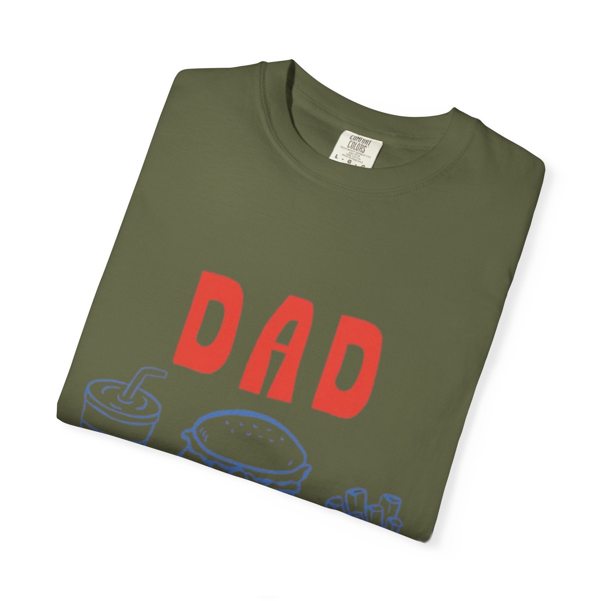 Dad Tax T-Shirt — Funny Father’s Day Tee with Burger, Fries & Drink Graphic