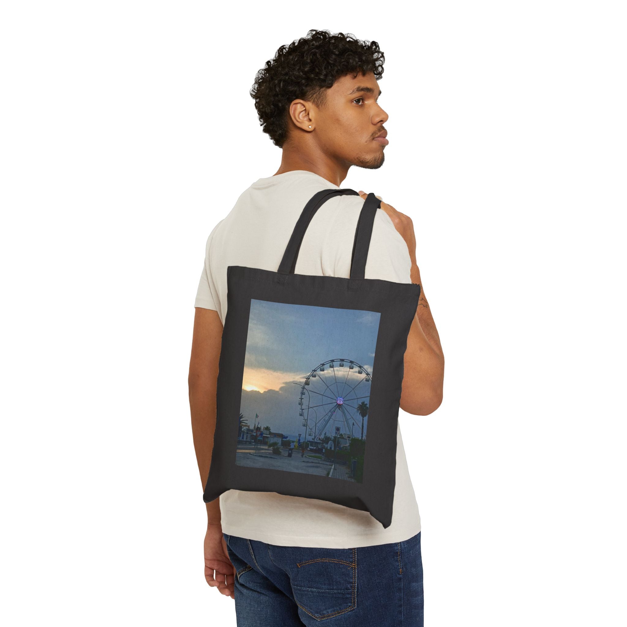 Ferris Wheel Sunset Tote Bag — Canvas Beach Market Bag