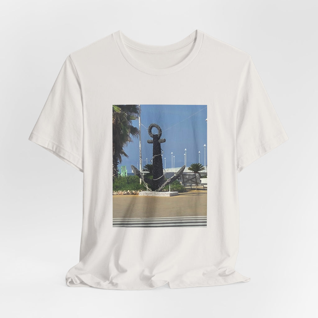 Anchor Statue Photo Tee — Coastal Nautical T-Shirt