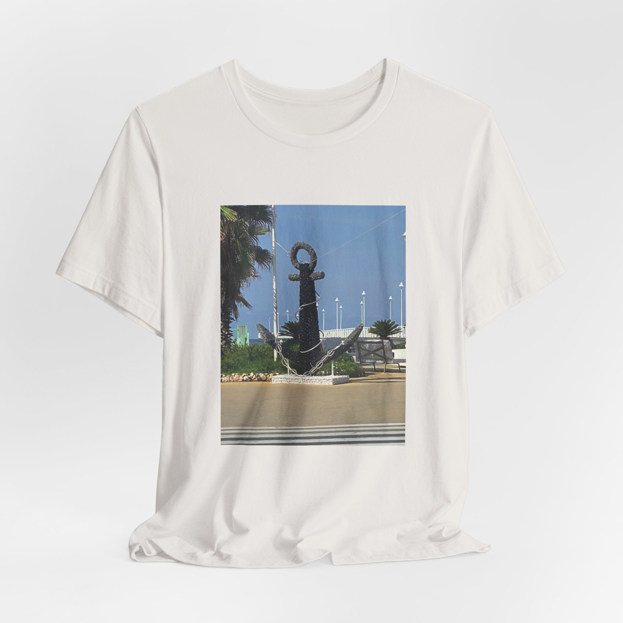 Anchor Statue Photo Tee — Coastal Nautical T-Shirt