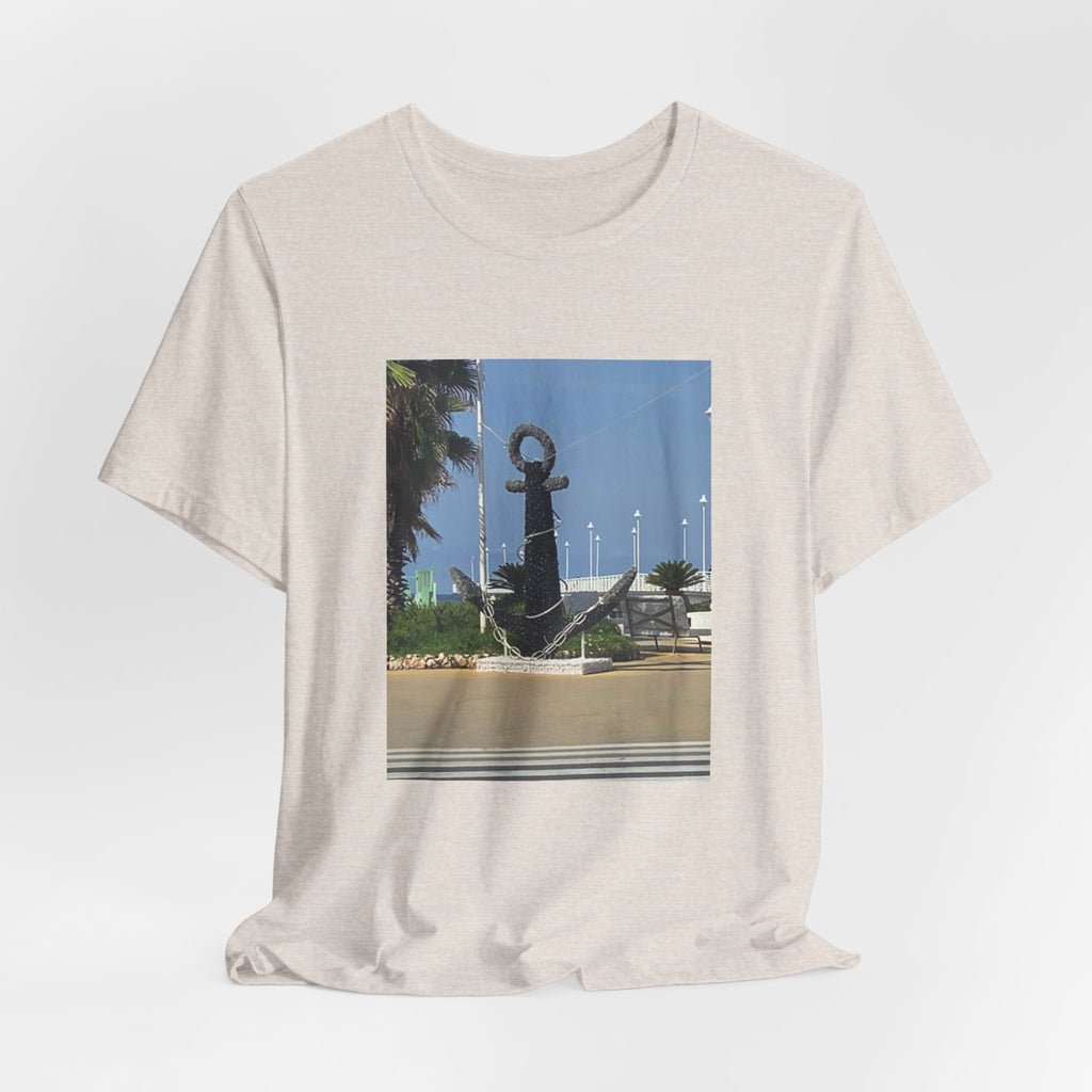 Anchor Statue Photo Tee — Coastal Nautical T-Shirt