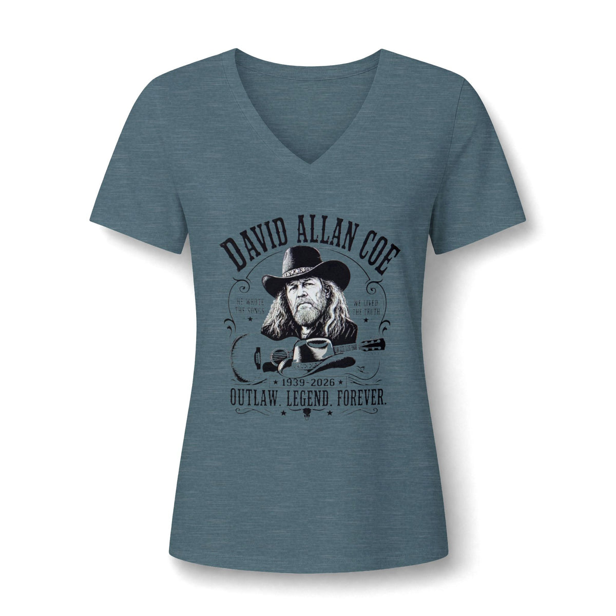 Outlaw Legend V-Neck Tee — "Outlaw, Legend, Forever" Memorial Graphic