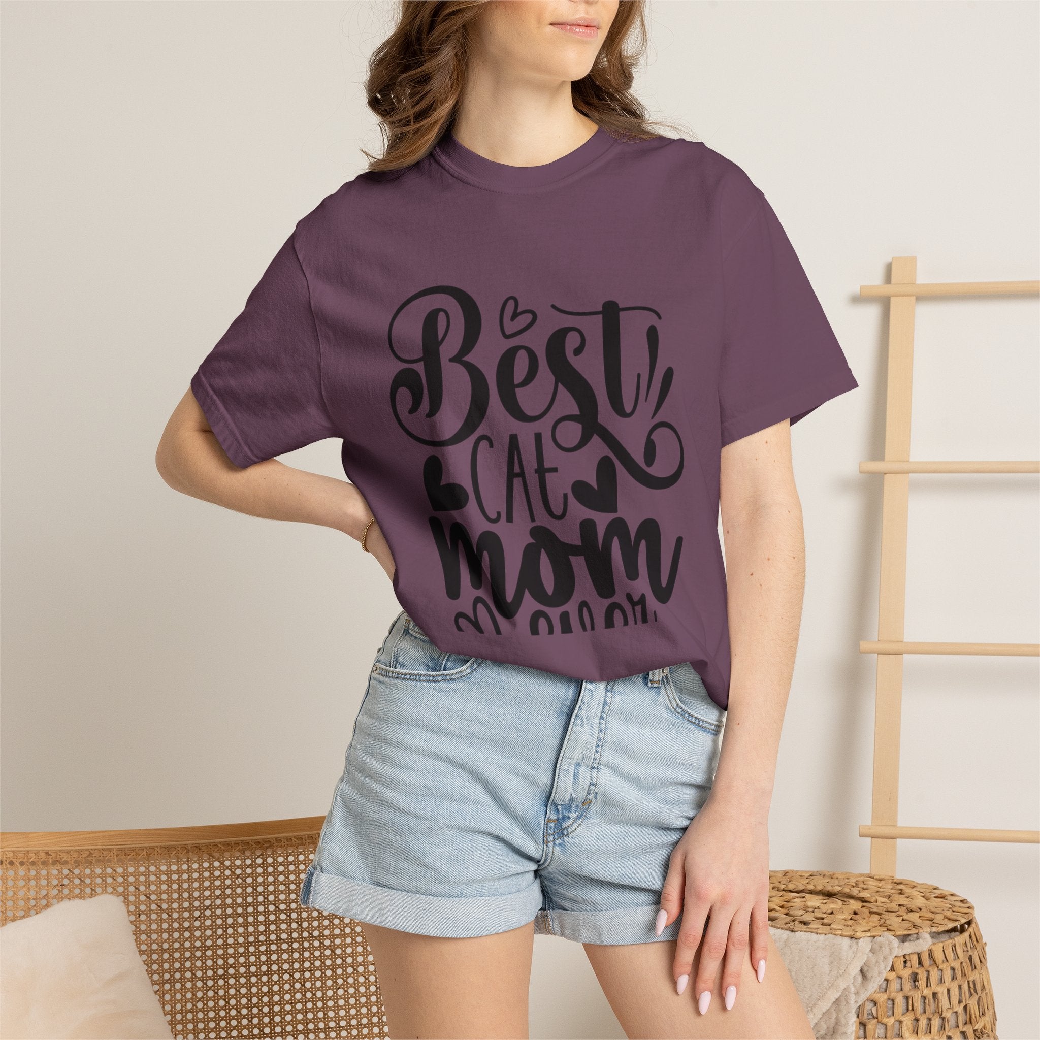 Garment-Dyed Cat Mom Tee