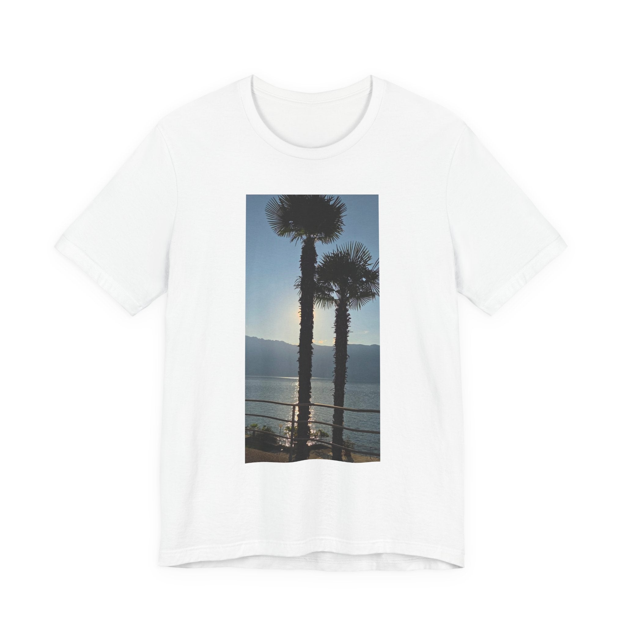 Palm Trees Sunset T‑Shirt — Coastal Photo Tee
