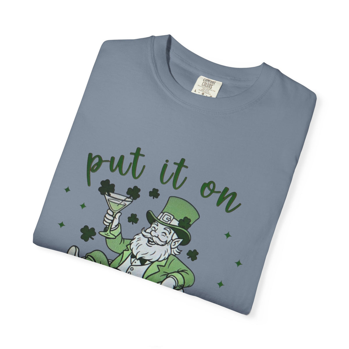 St. Patrick's Day Leprechaun Cocktail T-Shirt — "Put It On Leprechaun's Tab"