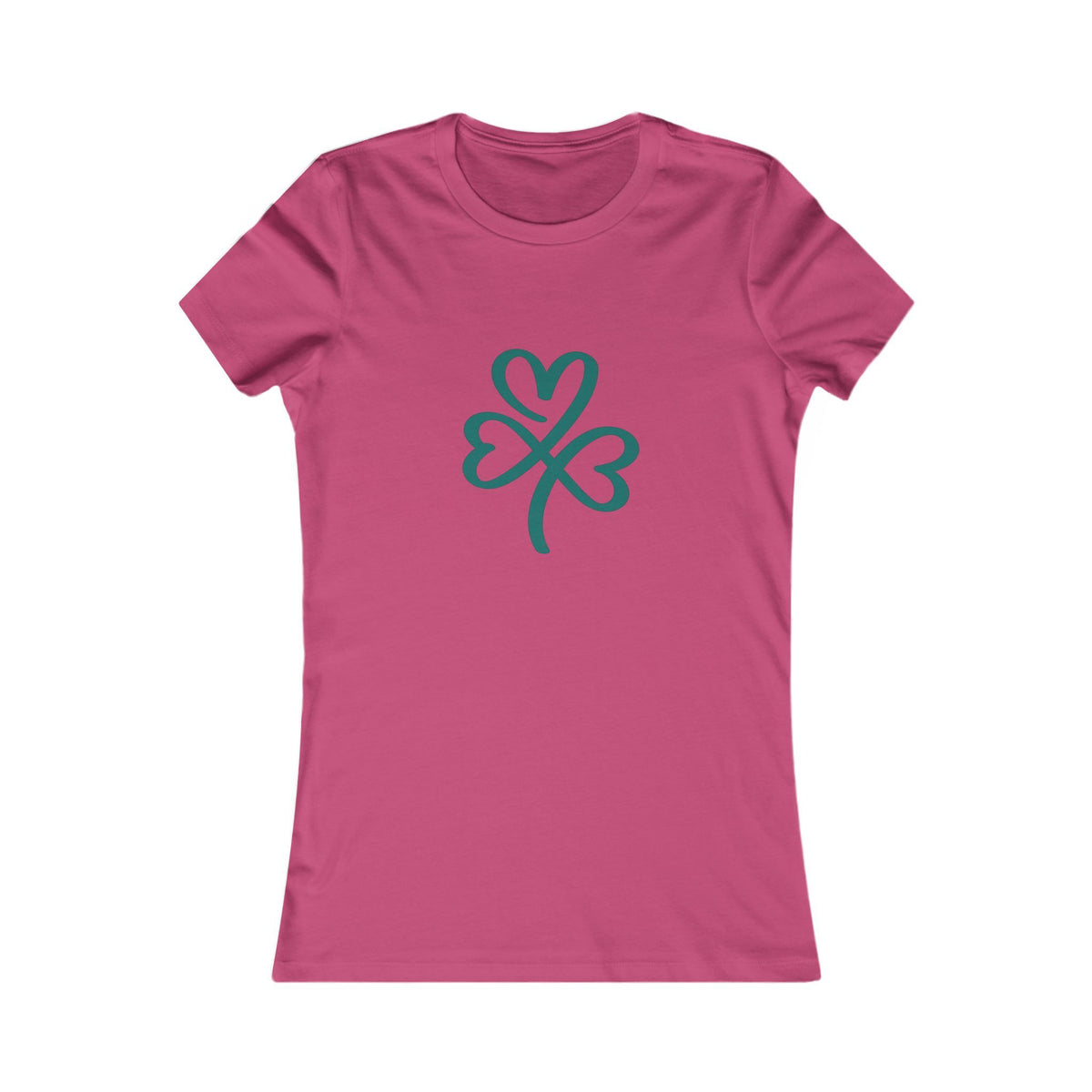 Women's Tee — Minimal Heart-Shamrock Graphic (St. Patrick's Day Casual Shirt)