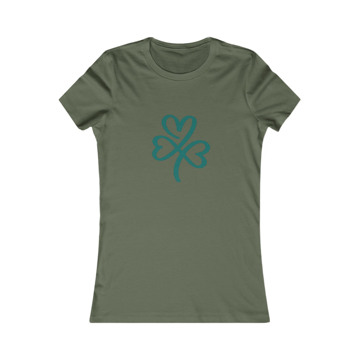Women's Tee — Minimal Heart-Shamrock Graphic (St. Patrick's Day Casual Shirt)