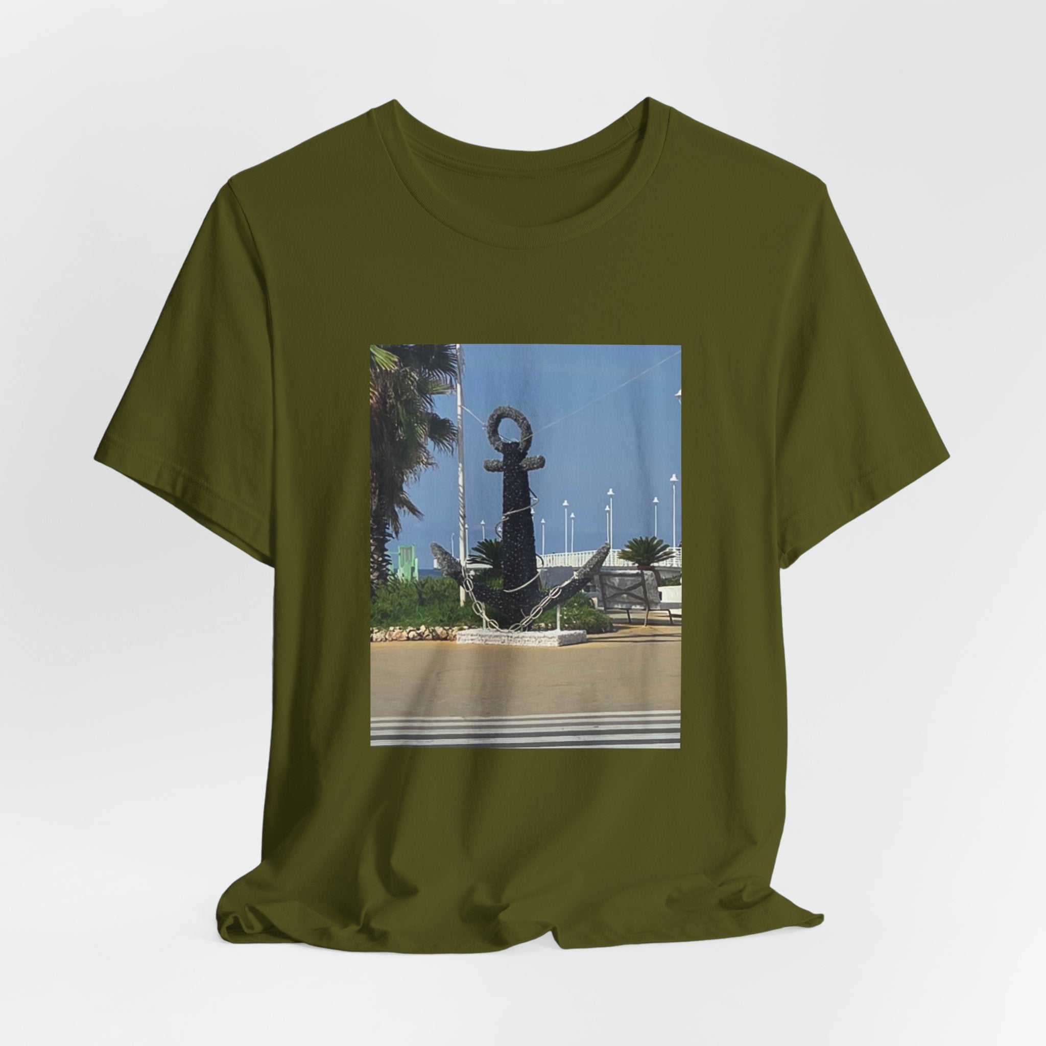 Anchor Statue Photo Tee — Coastal Nautical T-Shirt